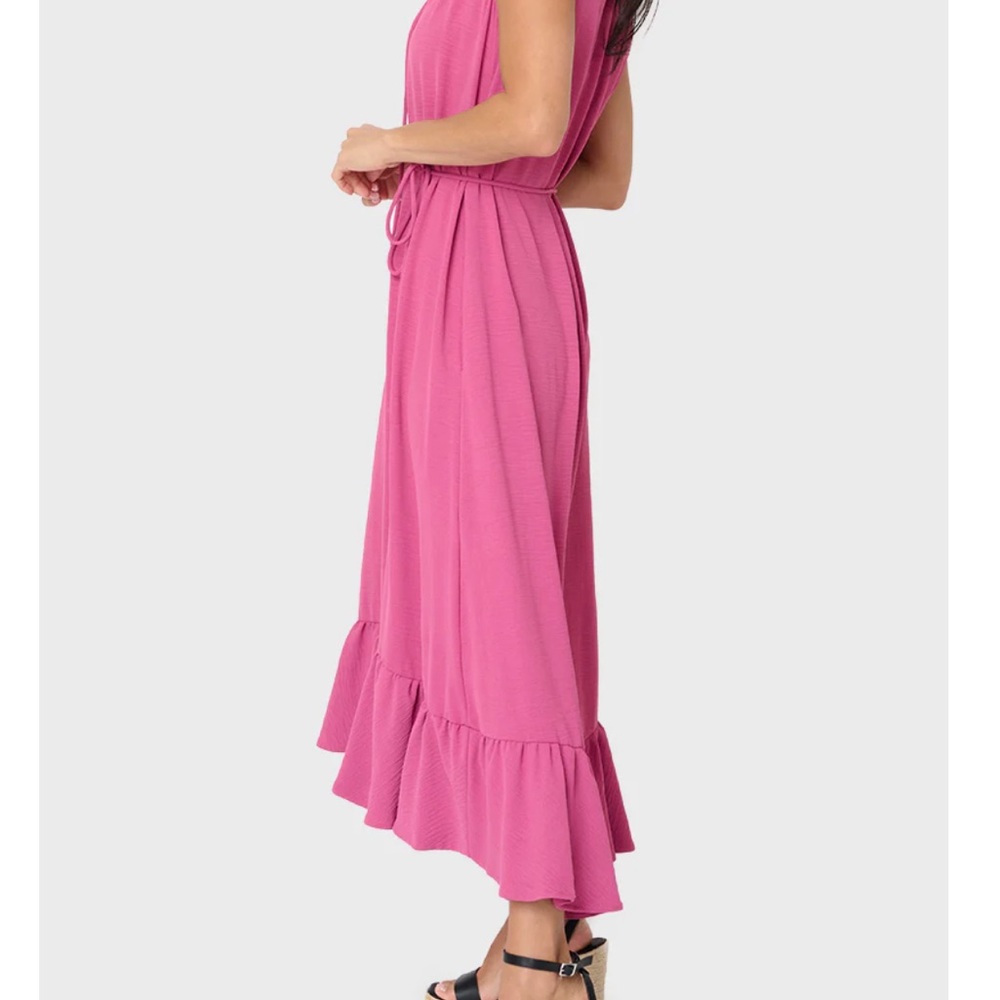 Gibson Sienna Sleeveless Tie Neck Midi Dress size M